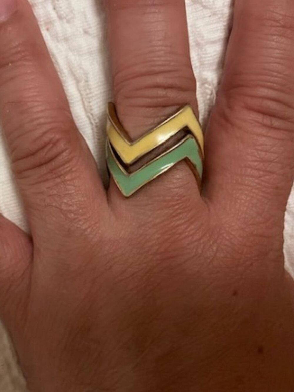 Enamel Geo Shaped Rings
